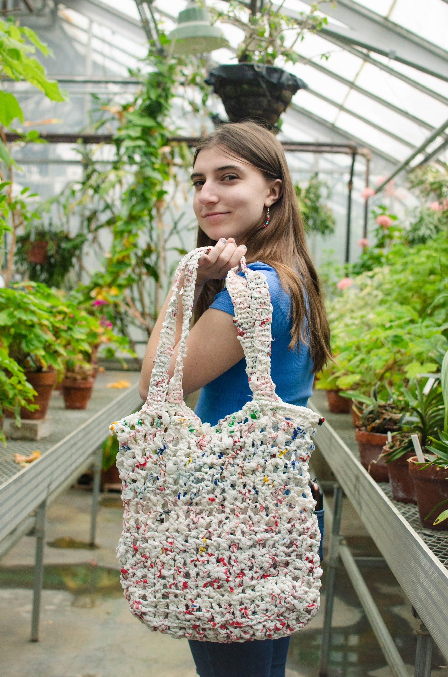 White Speckled Tote Bag