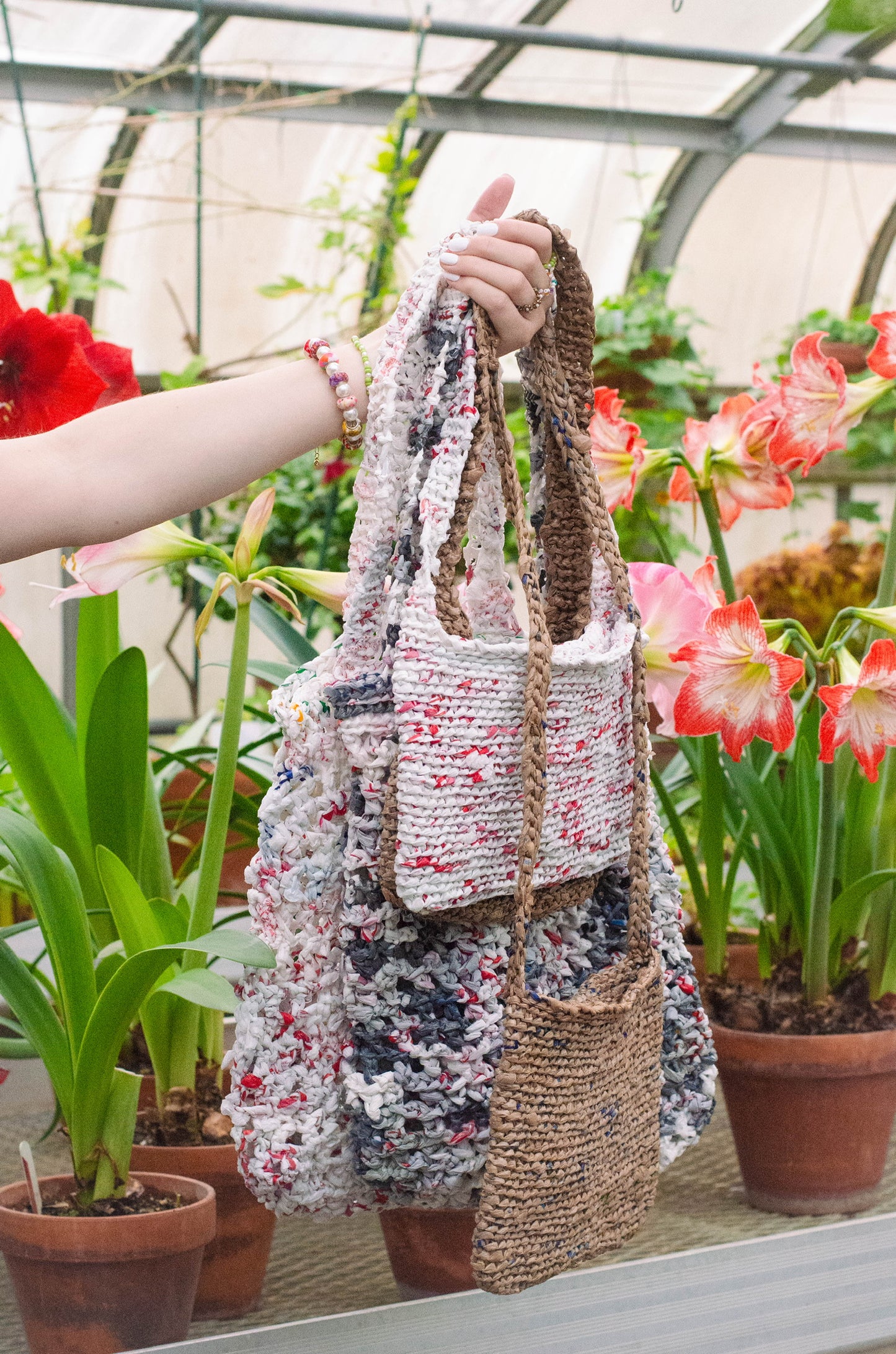 Gray Patterned Tote Bag