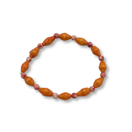 Orange Beaded Bracelet