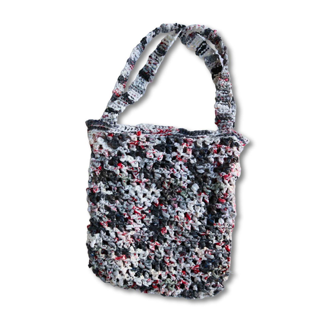 Gray Patterned Tote Bag