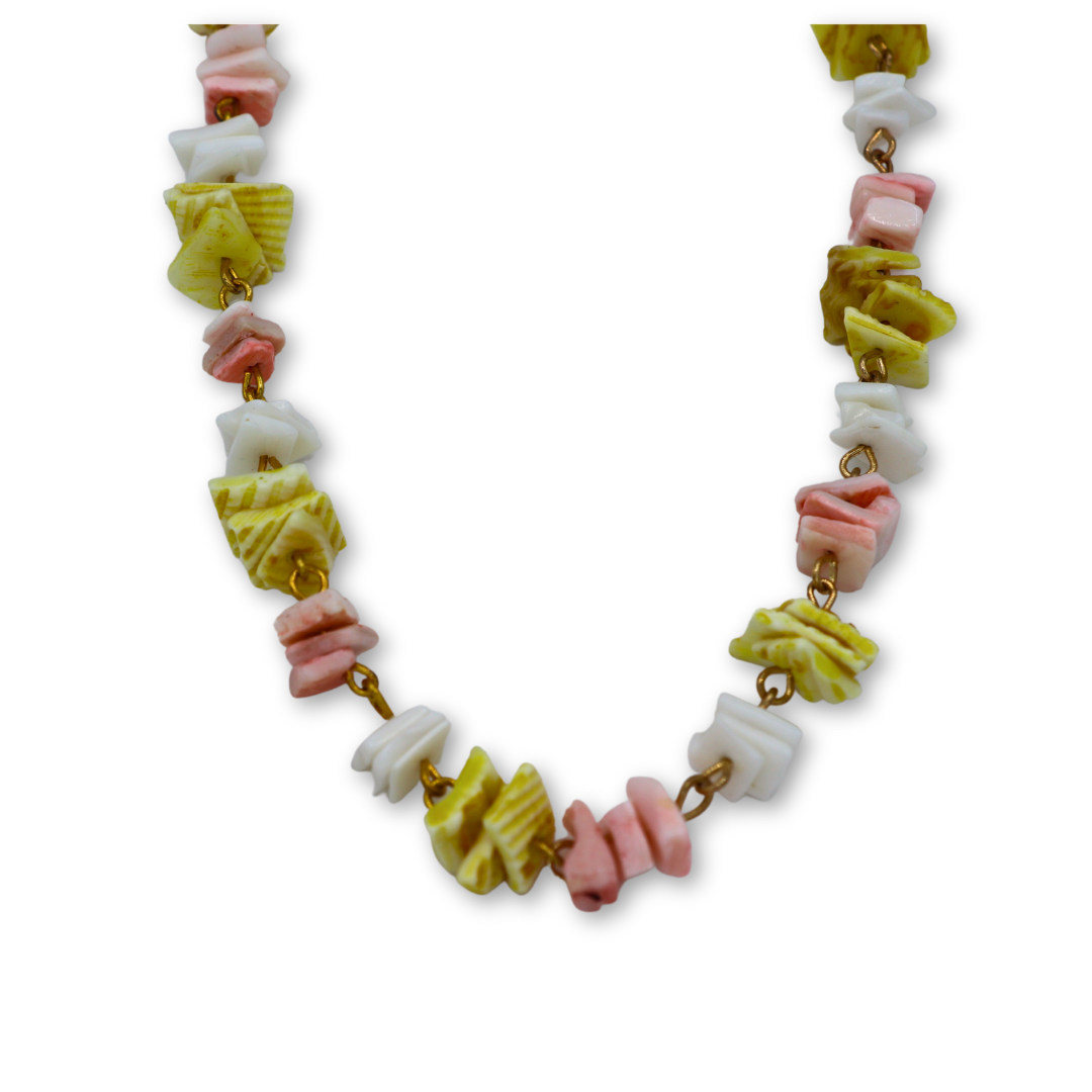 Pink and Yellow Shell Necklace