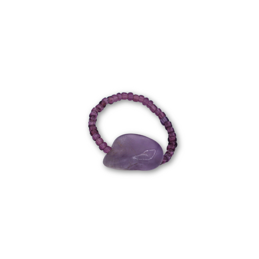 Purple Stone Beaded Ring