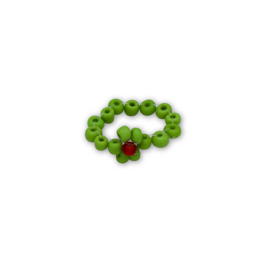 Green Beaded Daisy RIng