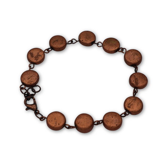 Wooden Copper Disc Bracelet