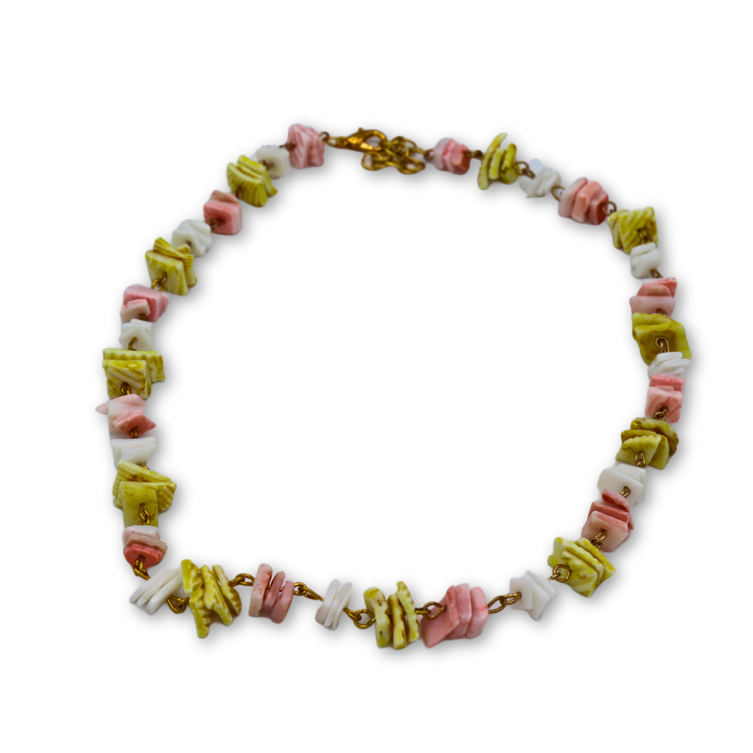 Pink and Yellow Shell Necklace